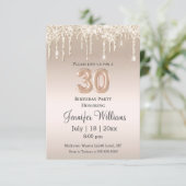 Stijlvolle 30e verjaardag goud druppelen glitters kaart (Staand voorkant)