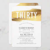 STIJLVOLLE 30E verjaardag UITNODIGEN faux gouden p Kaart (Voorkant / Achterkant)