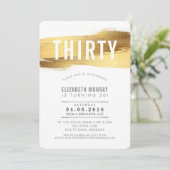 STIJLVOLLE 30E verjaardag UITNODIGEN faux gouden p Kaart (Staand voorkant)