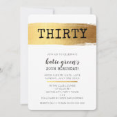 STIJLVOLLE 30E verjaardag UITNODIGEN faux gouden p Kaart (Voorkant)