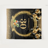 Stijlvolle 30e verjaardag zwart goud wandtapijt wandkleed (Voorkant (horizontaal))