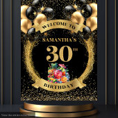 Stijlvolle 30e verjaardag zwart goud whiskey tapij wandkleed