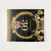 Stijlvolle 30e verjaardag zwart goud whiskey tapij wandkleed (Voorkant (horizontaal))