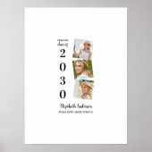 Stijlvolle 3 foto-Afstuderen gasthandtekening Poster (Voorkant)