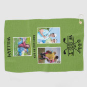 Stijlvolle 3 foto beste papa door par golfhanddoek (Horizontaal)