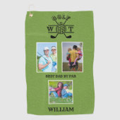 Stijlvolle 3 foto beste papa door par golfhanddoek (Voorkant)