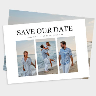 Stijlvolle 3 foto bruiloft Elegant Volledige foto Save The Date