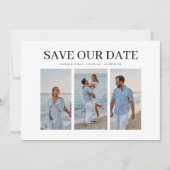 Stijlvolle 3 foto bruiloft Elegant Volledige foto  Save The Date (Voorkant)