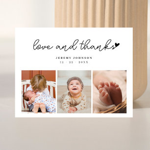 Stijlvolle 3 Foto Collage Baby Shower Bedankt Briefkaart
