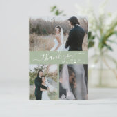 Stijlvolle 3 foto Collage Weddenschap Hartelijk da Bedankkaart (Staand voorkant)