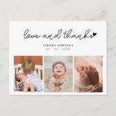 Stijlvolle 3 Foto Mozaïek Baby Shower Bedankt kaar Briefkaart (Voorkant)