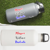 Stijlvolle 3 namen, aangepaste tekst script waterf sticker
