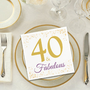 Stijlvolle 40 en Fabulous Verjaardagsfeest Goud Servet