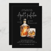Stijlvolle 40e verjaardag Invite Man - Whiskey The Kaart (Voorkant / Achterkant)
