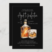 Stijlvolle 40e verjaardag Invite Man - Whiskey The Kaart (Voorkant / Achterkant)