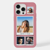 Stijlvolle 4 foto collage stoffige roze slank iPhone hoesje (Achterkant)