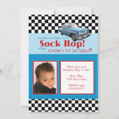 Stijlvolle 50-jarige fotouitnodiging kaart (Voorkant)