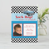 Stijlvolle 50-jarige fotouitnodiging kaart (Staand voorkant)