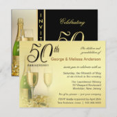 Stijlvolle 50e Jubileum feestuitnodigingen Kaart (Voorkant / Achterkant)