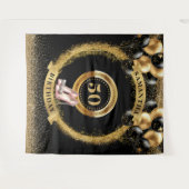 Stijlvolle 50e verjaardag banner glitter roze hakk wandkleed (Voorkant (horizontaal))