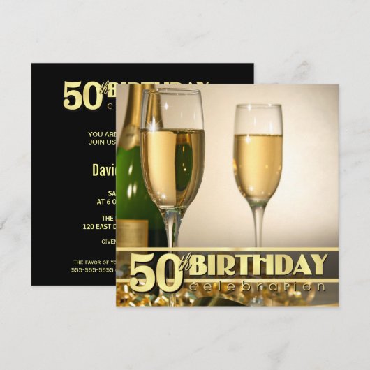 Stijlvolle 50e verjaardag feestdagen - Formele Kaart (Voorkant / Achterkant)