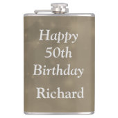 Stijlvolle 50e verjaardag heupfles (Voorkant)