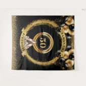 Stijlvolle 50e verjaardag Tapestry Gouden Glitter  Wandkleed (Voorkant (horizontaal))