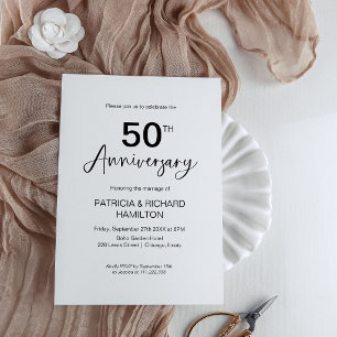 Stijlvolle 50ste trouwverjaardag kaart
