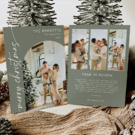 Stijlvolle 5 foto jaar in Review Vrolijk Kerstfees Feestdagenkaart