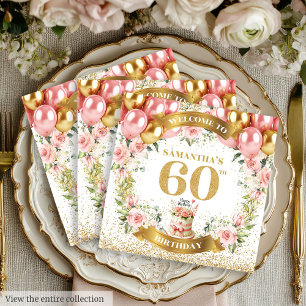 Stijlvolle 60e verjaardag servetten Gold Sparkle B