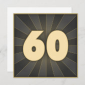 Stijlvolle 60e verjaardag Uitnodigingen (Voorkant / Achterkant)