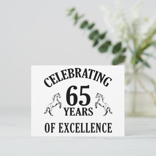 Stijlvolle 65e verjaardag cadeauideeën briefkaart (Staand voorkant)