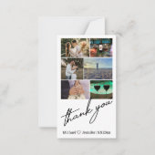 stijlvolle 6 foto ' s collage bruiloft bedankt notitiekaartje (Voorkant)