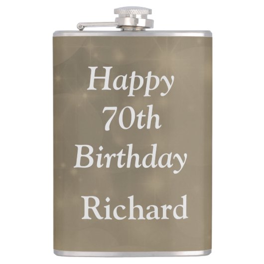 Stijlvolle 70e verjaardag heupfles (Voorkant)