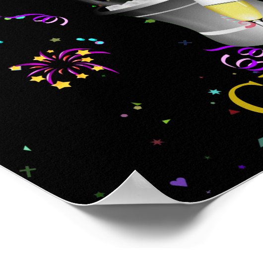 Stijlvolle 70e verjaardag zwart goud poster (Hoek)