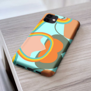 Stijlvolle 70s retro abstract patroon esthetisch iPhone 11Pro max hoesje