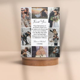 stijlvolle 8 foto ' s collage moderne kerkbruiloft bedankkaart