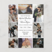 stijlvolle 8 foto's collage moderne trouwkaart (Voorkant)