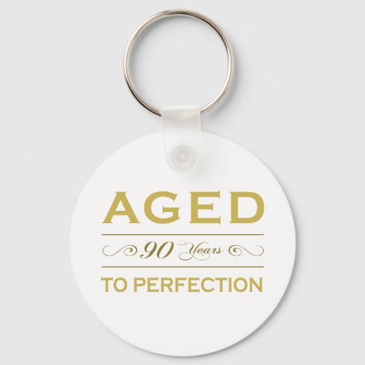 Stijlvolle 90e verjaardag cadeautjes sleutelhanger (Voorkant)