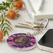 Stijlvolle aandenken Florale Roos Sleutelhanger (Voorkant Rechts)