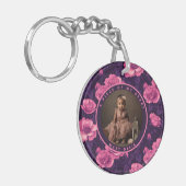 Stijlvolle aandenken Florale Roos Sleutelhanger (Voorkant Links)