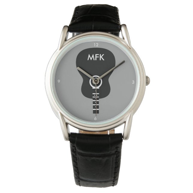 Stijlvolle aangepaste akoestische gitaar horloge (Voorkant)