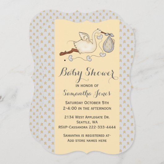 Stijlvolle Aangepaste Baby shower voor winkels Kaart (Voorkant / Achterkant)