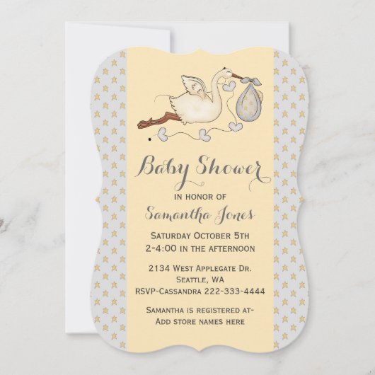 Stijlvolle Aangepaste Baby shower voor winkels Kaart (Voorkant)