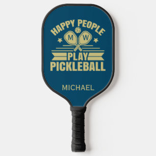 Stijlvolle aangepaste Blauwgroen Initialen voor pe Pickleball Paddle