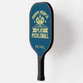 Stijlvolle aangepaste Blauwgroen Initialen voor pe Pickleball Paddle (Links)