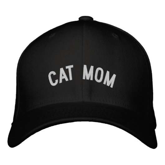 Stijlvolle aangepaste CAT MOM-tekst Geborduurde Pet (Voorkant)