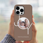 Stijlvolle, aangepaste foto bruin Case-Mate iPhone 14 pro max hoesje<br><div class="desc">Dit eenvoudige en stijlvolle telefoongeval is versierd met het woord JOY op een bruine achtergrond. Pas het met uw foto en naam aan.</div>