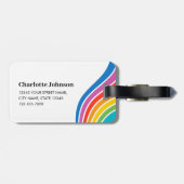 Stijlvolle aangepaste foto Rainbow Wave Bagagelabel (Achterkant horizontaal)
