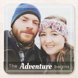 Stijlvolle aangepaste foto-weddenschappen kartonnen onderzetters